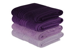 Mijölnir Juego de Toallas de Mano Lilac - 4 Piezas 100% Algodón 500 gr/m² 50x90 cm Lila Claro, Lila, Morado y Morado Oscuro